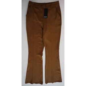 Nasty Gal Women's Sz 0 Camel Brown Tailored High Waisted Flared Dress Pants